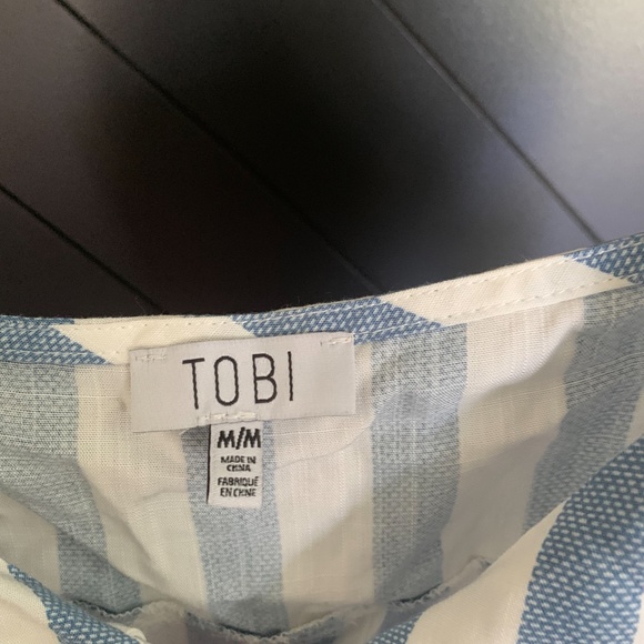 Just Right Lace Up Top- Blue - Picture 2 of 4